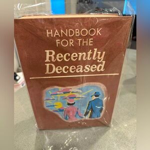Handbook for the recently deceased popcorn tin NWT